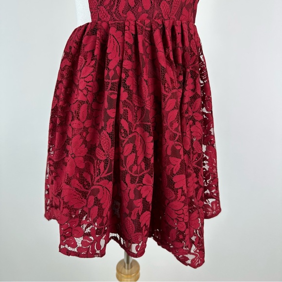 NBD X Revolve Red Lace Get Out Dress Medium - Picture 7 of 16